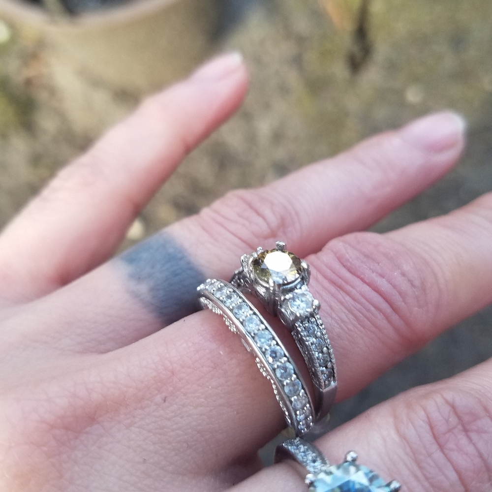 Vintage Moissanite Engagement Set (2 Rings) - Picture 7 of 8